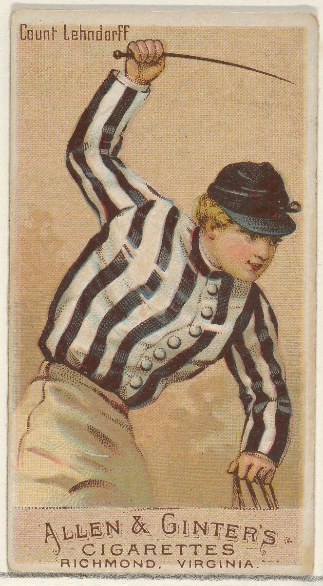 Count Lehndorff, from the Racing Colors of the World series (N22a) for Allen & Ginter Cigarettes — Allen & Ginter