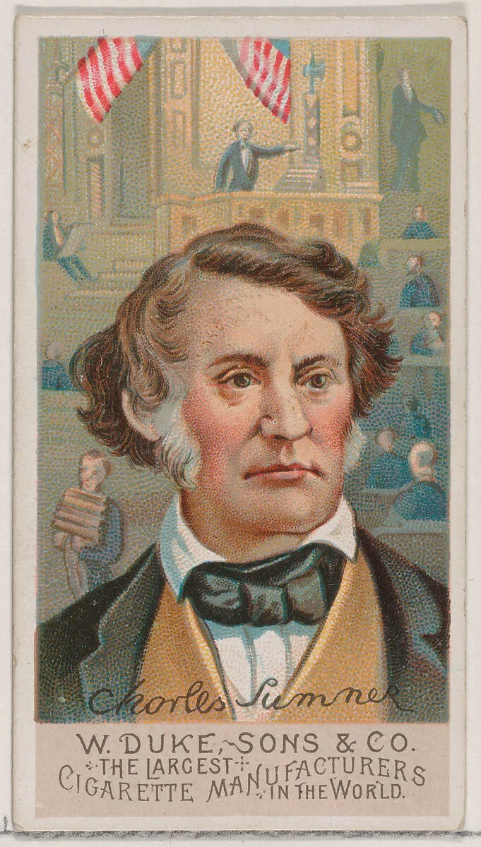 Charles Sumner, from the series Great Americans (N76) for Duke brand cigarettes — W. Duke, Sons & Co.