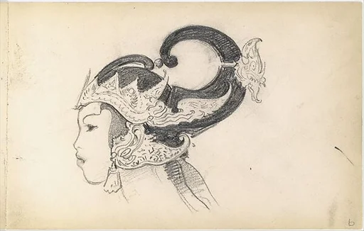 Head of a Javanese Dancer in Profile (from Sketchbook of Javanese Dancers)