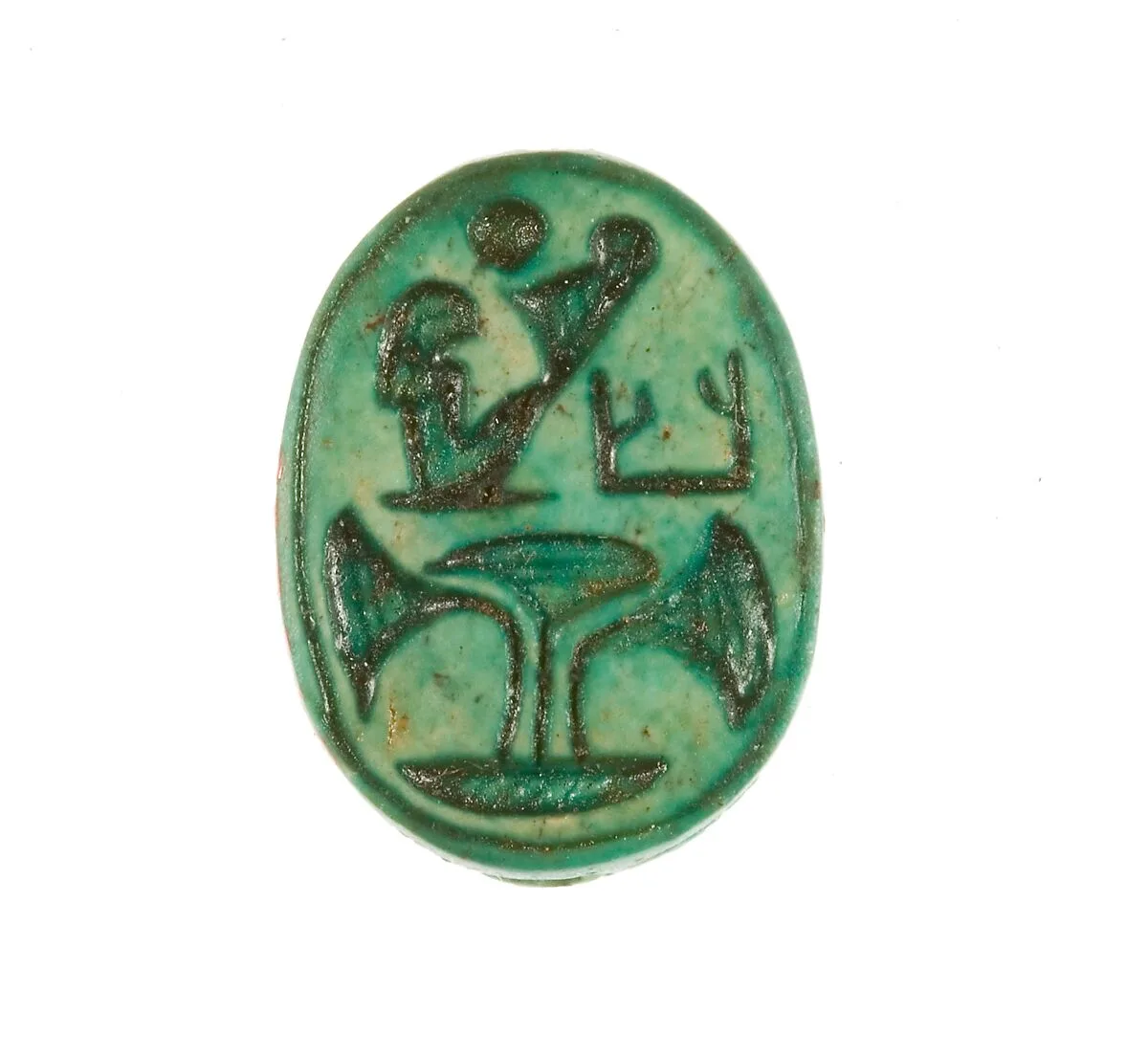 Scarab Inscribed with the Name Maatkare Over a Papyrus Thicket — Unknown