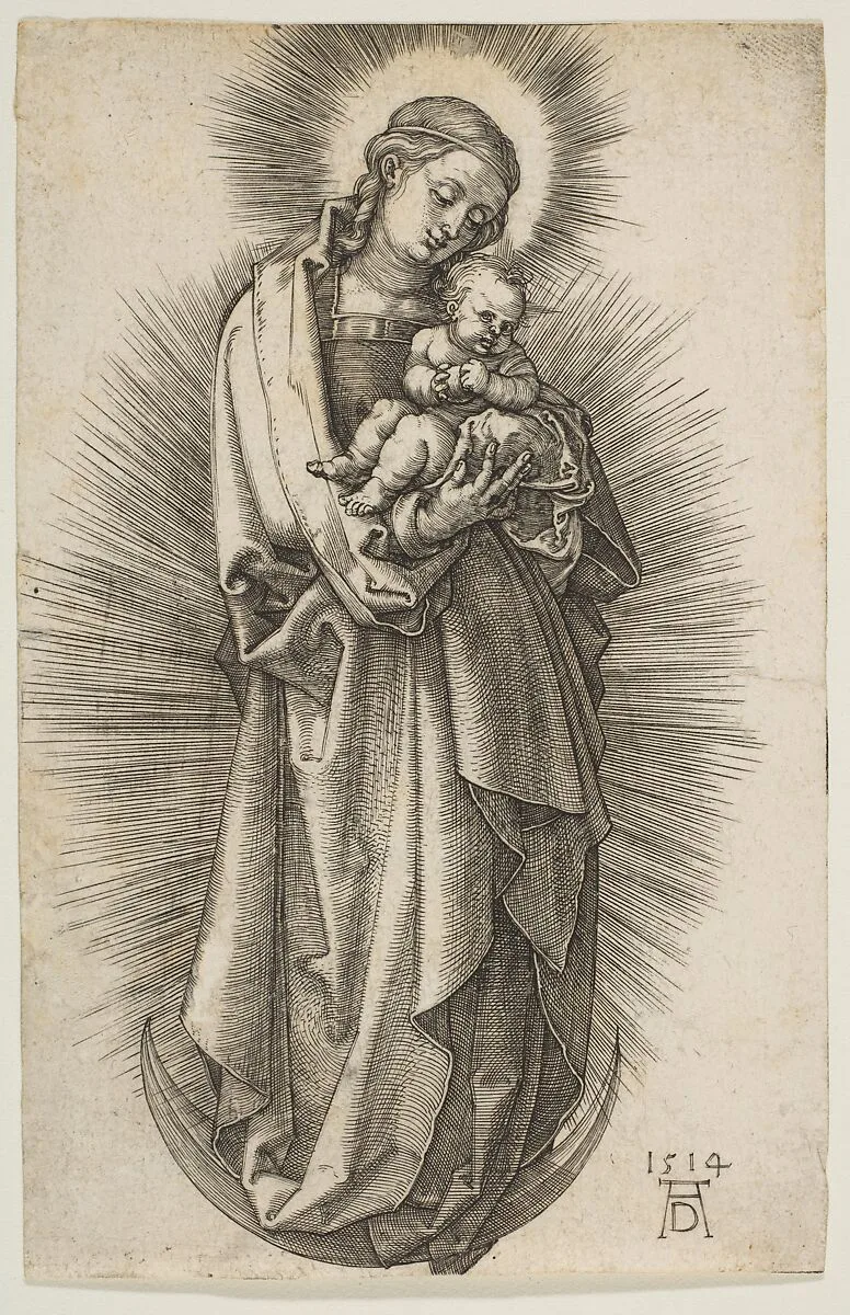 Virgin and Child on the Crescent with a Diadem — Albrecht Dürer