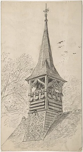 Wooden bell tower and spire