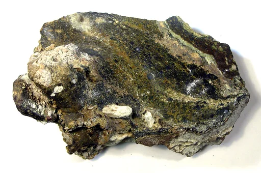 Pieces of slag from glazing process