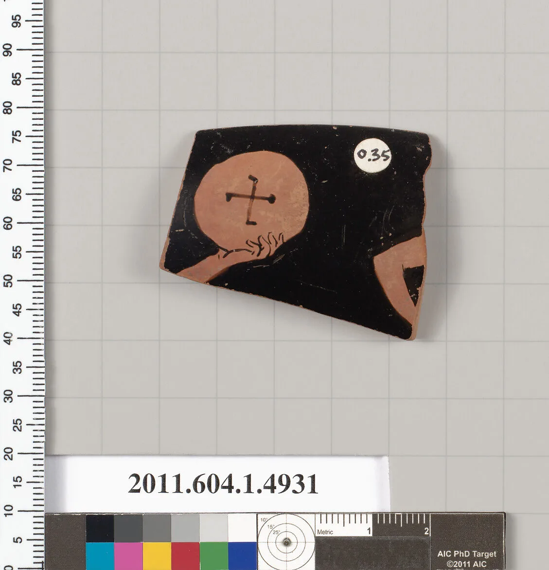Terracotta rim fragment of a kylix (drinking cup) — Antiphon Painter|Akestorides Painter