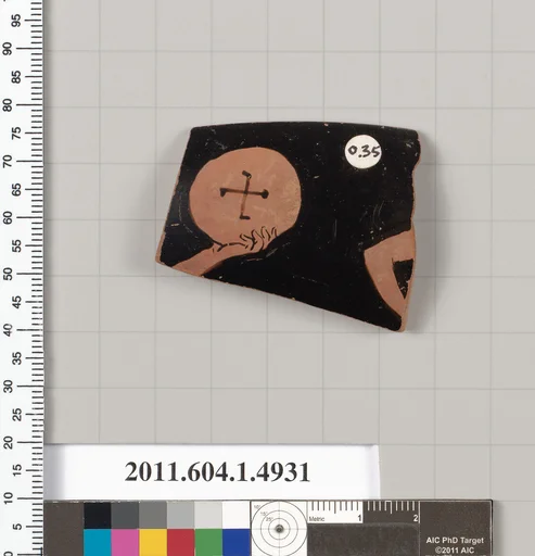 Terracotta rim fragment of a kylix (drinking cup)