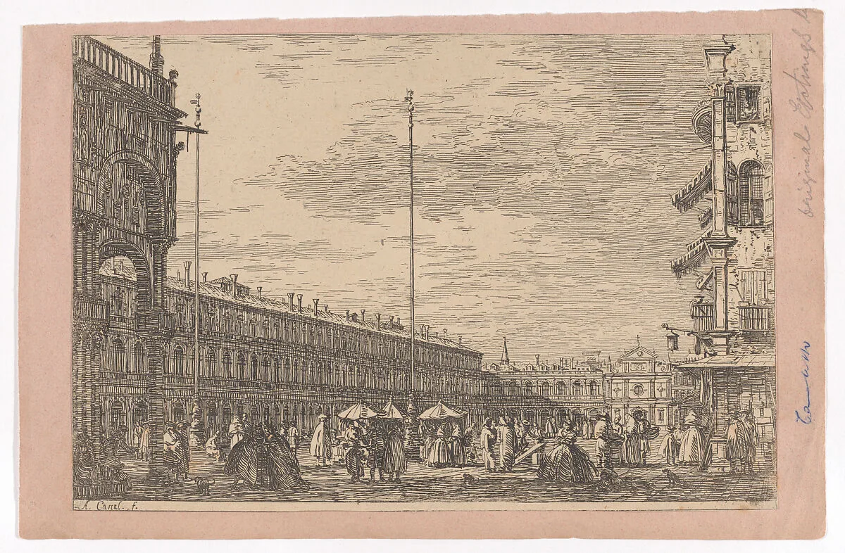 Piazza San Marco with the Procuratie Nuove on the left and the church of San Geminiano in the background — Canaletto (Giovanni Antonio Canal)