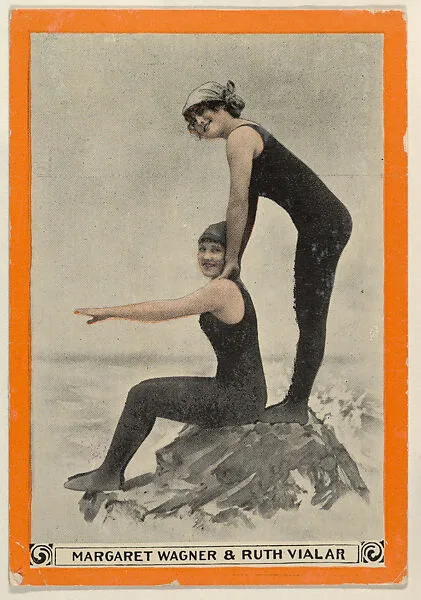 Margaret Wagner & Ruth Vialar, No. 92, Methods of Rescue, from the Champion Women Swimmers series (T221), issued by Pan Handle Scrap — Pan Handle Scrap Company