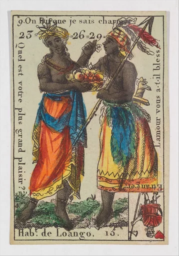 Hab.t de Loango, from the playing cards (for quartets) "Costumes des Peuples Étrangers"