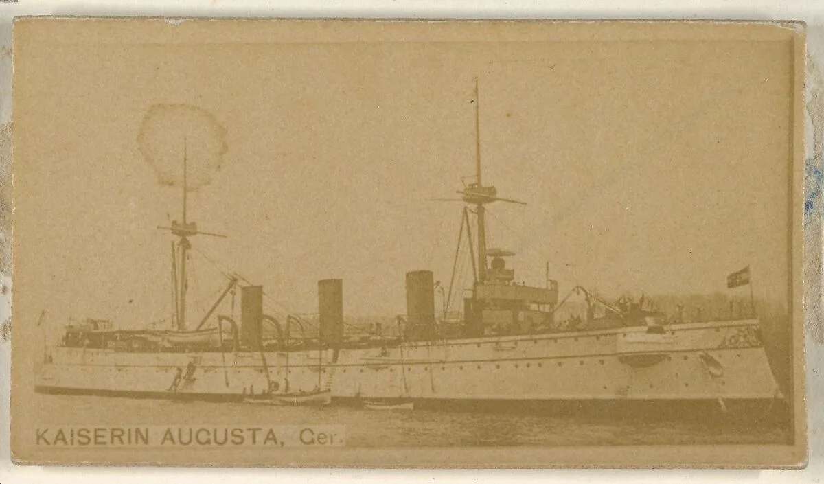 Kaiserin Augusta, Germany, from the Famous Ships series (N50) for Virginia Brights Cigarettes — Allen & Ginter