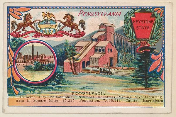 Pennsylvania, postcard from the Cards of States series (D22), issued by the Cushman Bread Company — Cushman Bread Company