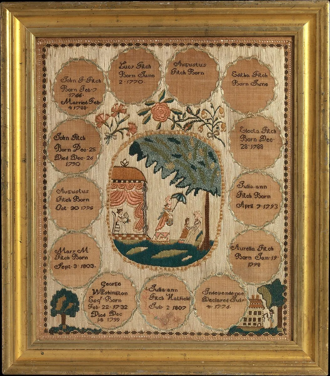Embroidered sampler — Julia Ann Fitch