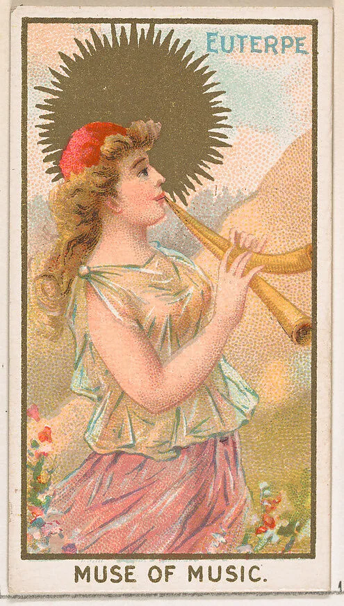 Euterpe, Muse of Music, from the Goddesses of the Greeks and Romans series (N188) issued by Wm. S. Kimball & Co. — Ketterlinus Lithography Company|William S. Kimball & Company
