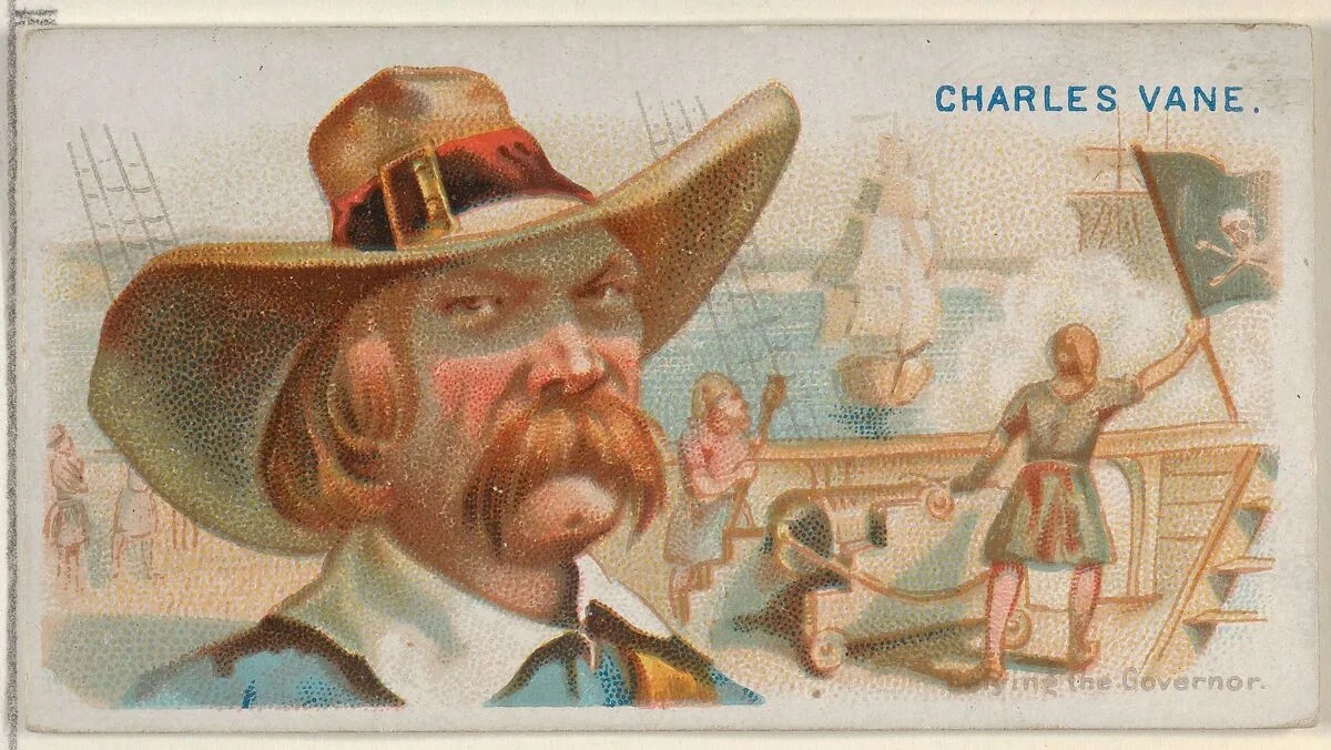 Charles Vane, Defying the Governor, from the Pirates of the Spanish Main series (N19) for Allen & Ginter Cigarettes — George S. Harris & Sons|Allen & Ginter