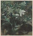 現代 王迺壯 百合圖 軸|White Lilies