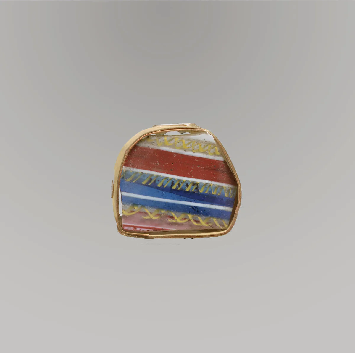 Glass striped mosaic bowl fragment — Unknown