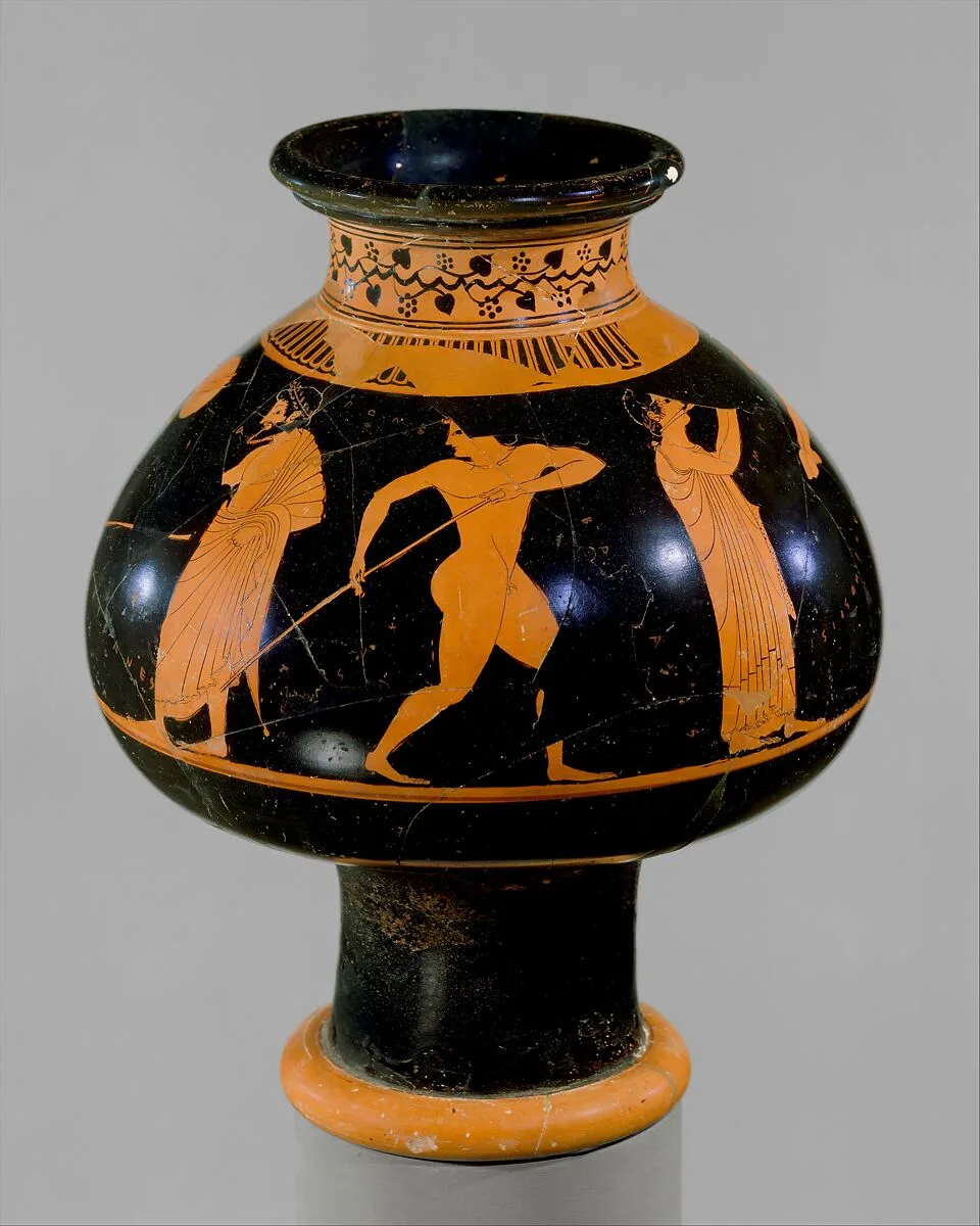 Terracotta psykter (vase for cooling wine) — Oltos