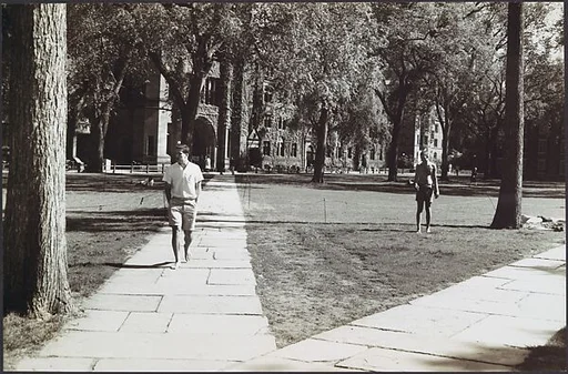 [Young Man on Footpath, Yale University Campus, New Haven, Connecticut, Possibly For Unpublished Fortune Portfolio "The Clothes"]