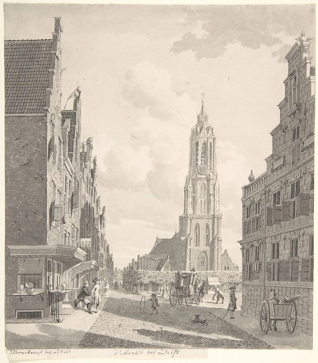 Marketplace of Delft with the Nieuwekerk — Gerrit Toorenburgh