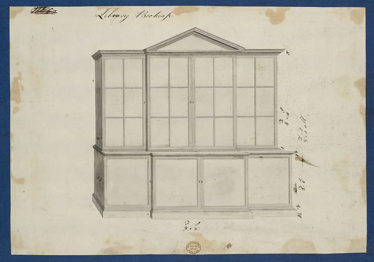 Library Bookcase, from Chippendale Drawings, Vol. II — Thomas Chippendale