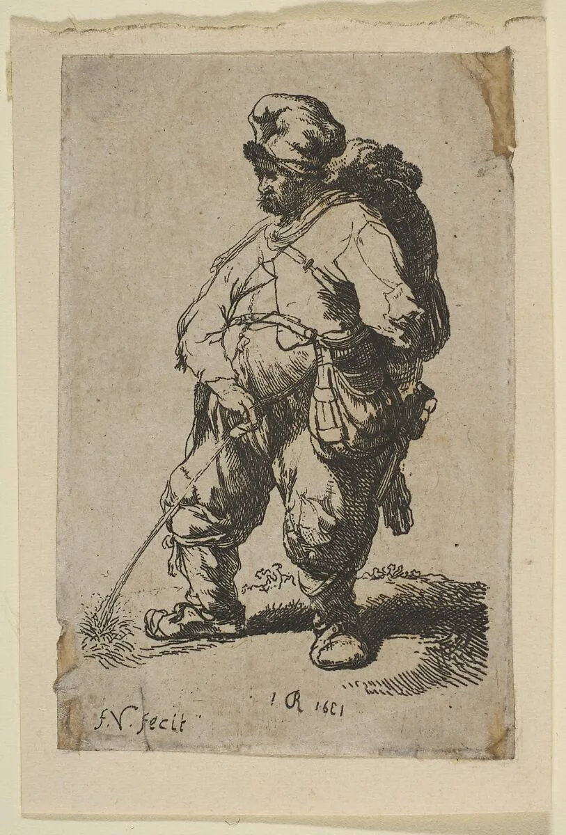 A Man Making Water — François Vivares|Rembrandt (Rembrandt van Rijn)