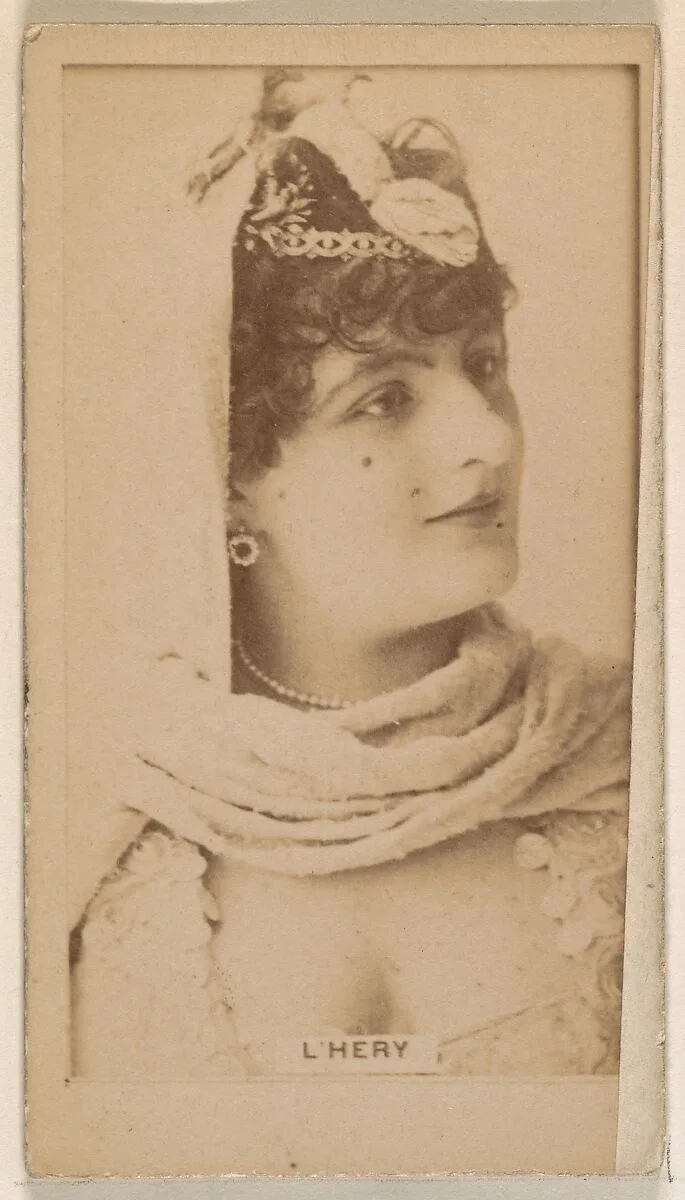 Miss L'Hery, from the Actresses series (N245) issued by Kinney Brothers to promote Sweet Caporal Cigarettes — Kinney Brothers Tobacco Company
