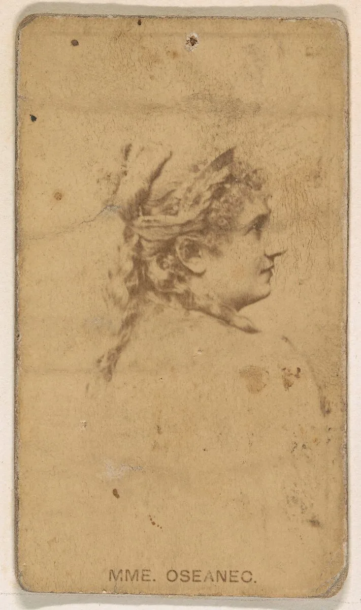 Mme. Oseanec, from the Actresses series (N245) issued by Kinney Brothers to promote Sweet Caporal Cigarettes — Kinney Brothers Tobacco Company