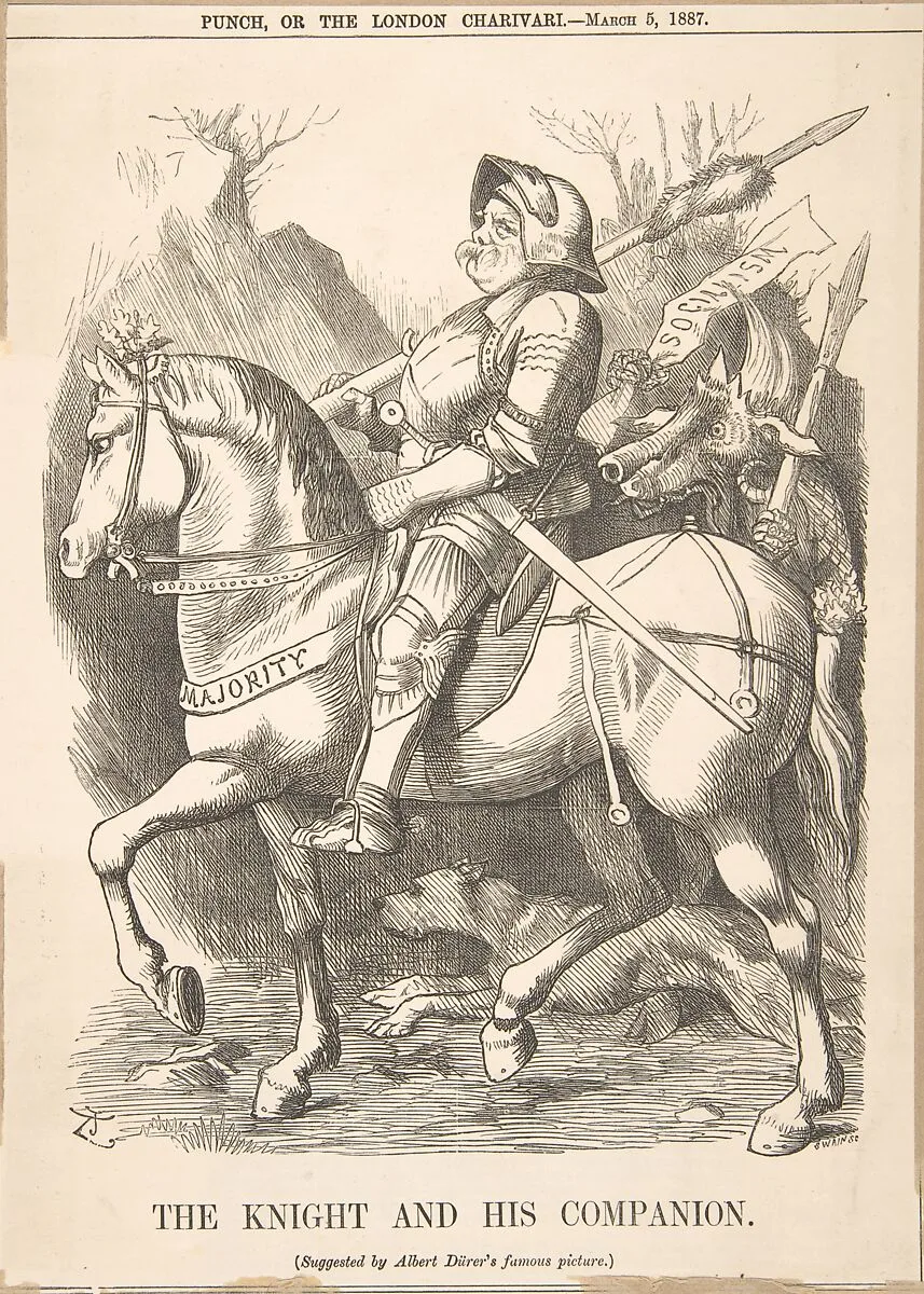 The Knight and His Companion (Punch, March 5, 1887) — Sir John Tenniel