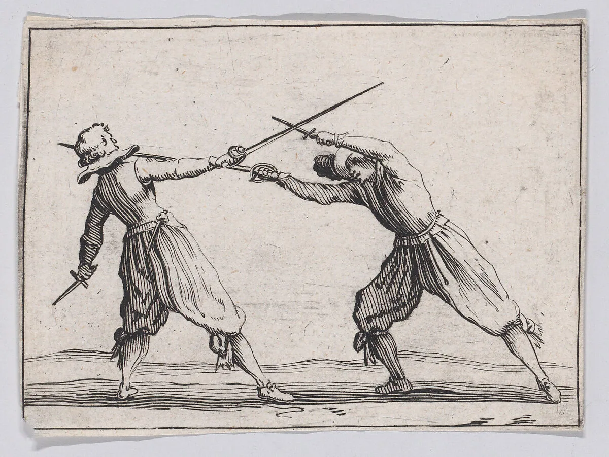 Copy of Le Duel a l'Épée et au Poignard (The Duel with the Sword and Dagger), from "Les Caprices" — Anonymous|Jacques Callot