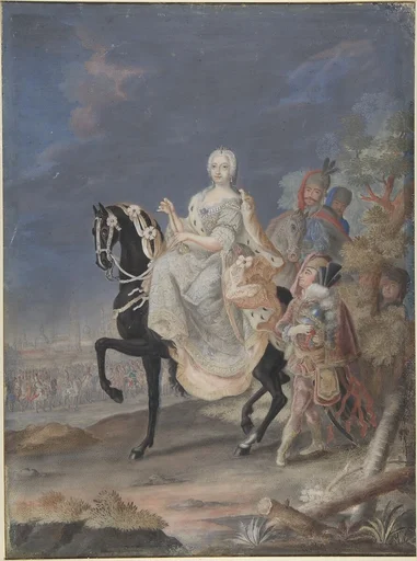 Portrait of Maria Theresa, queen of Hungary and Bohemia, on horseback