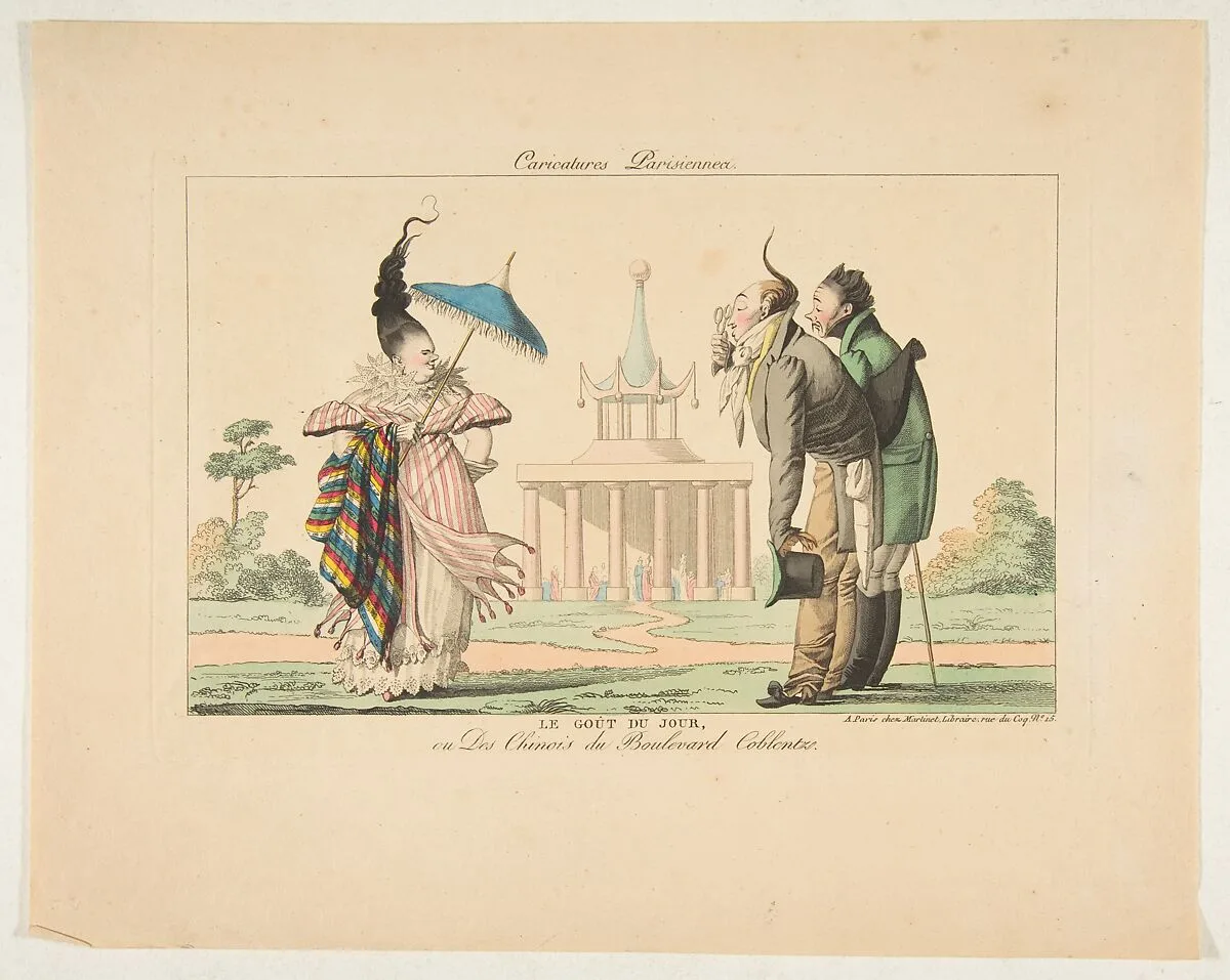 Le Goût du Jour ou Des Chinois du Boulevard Coblentz, from "Caricatures Parisiennes" — Aaron Martinet|Anonymous, French, 19th century