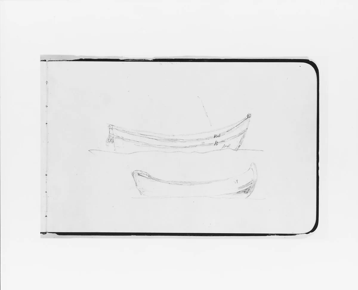 Two Rowboats (from Sketchbook) — Albert Bierstadt