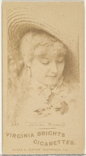 Card 319, Lillian Russell, from the Actors and Actresses series (N45, Type 1) for Virginia Brights Cigarettes