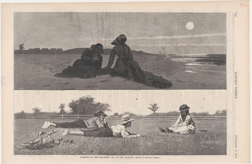 Flirting on the Sea-Shore and on the Meadow (from "Harper's Weekly," Vol. XVIII)