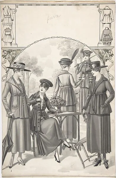 Designs for Five Women's Dresses and Jackets — A. Foa