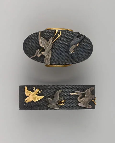 Sword-Hilt Collar and Pommel (Fuchigashira) — Unknown