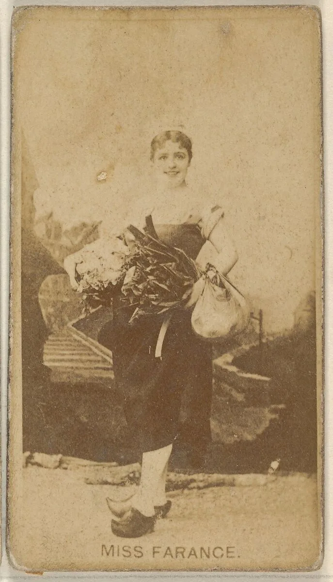 Miss Farance, from the Actors and Actresses series (N45, Type 8) for Virginia Brights Cigarettes — Allen & Ginter