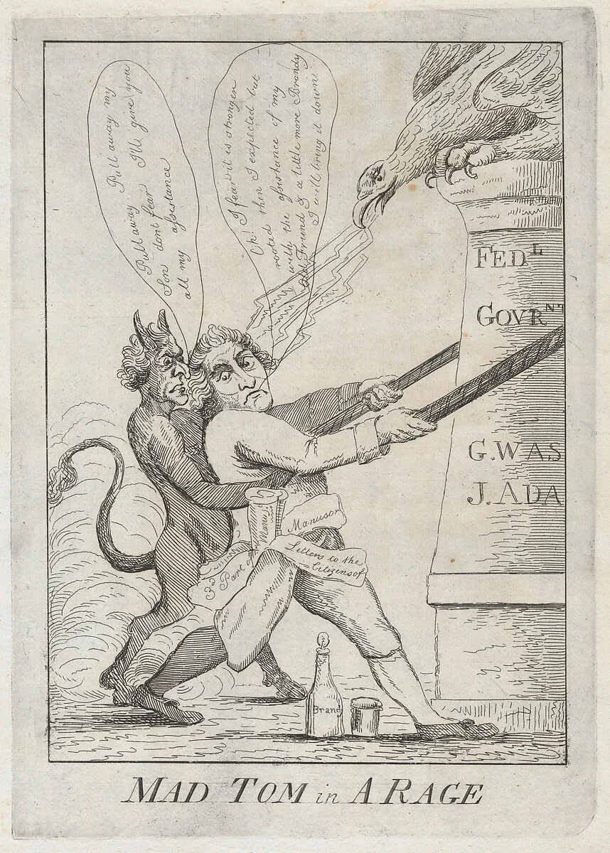Mad Tom in a Rage — Anonymous, American, 19th century