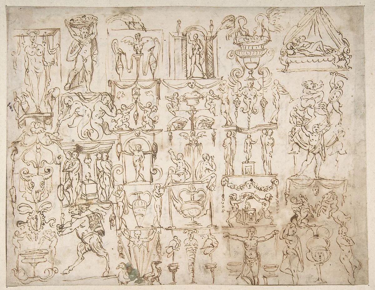 Sketches of Grotesques. — Giovanni Antonio Dosio