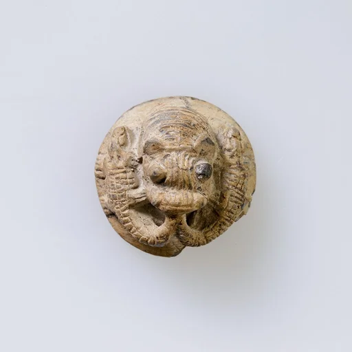 Hippopotamus-Head Design Amulet Inscribed With Four Linked Ibex Heads.