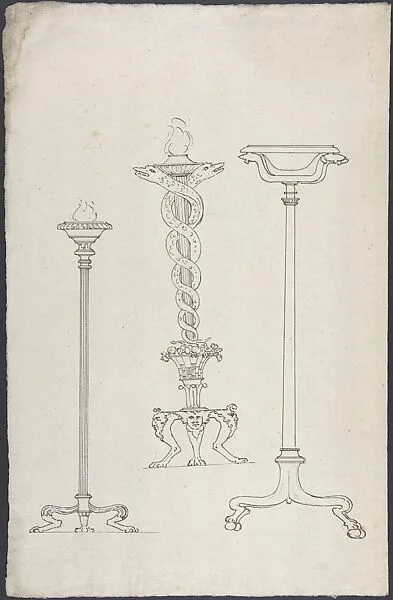 Three designs for candelabra — Unknown