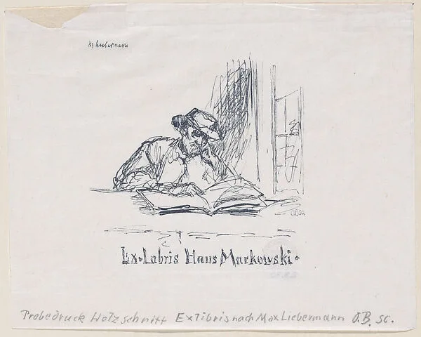 Book-plate Ex-libris Haus Markowski — Max Liebermann|Oskar Bangemann