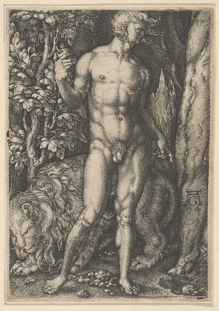 Adam with a Lion — Heinrich Aldegrever