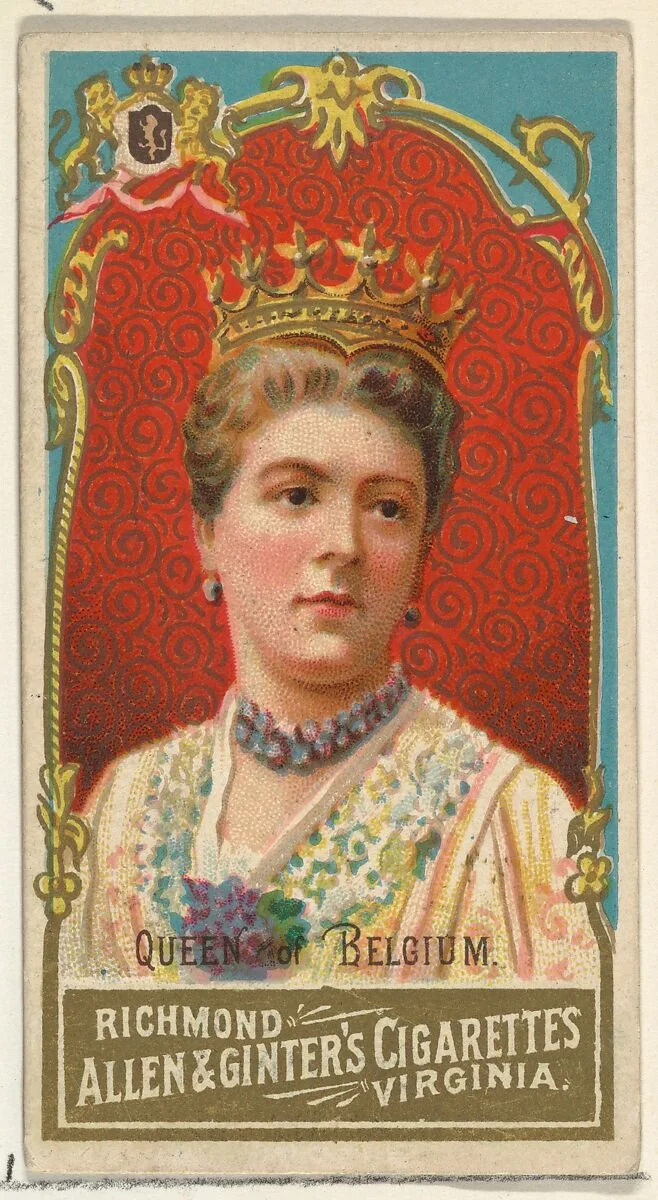 Queen of Belgium, from World's Sovereigns series (N34) for Allen & Ginter Cigarettes — Allen & Ginter