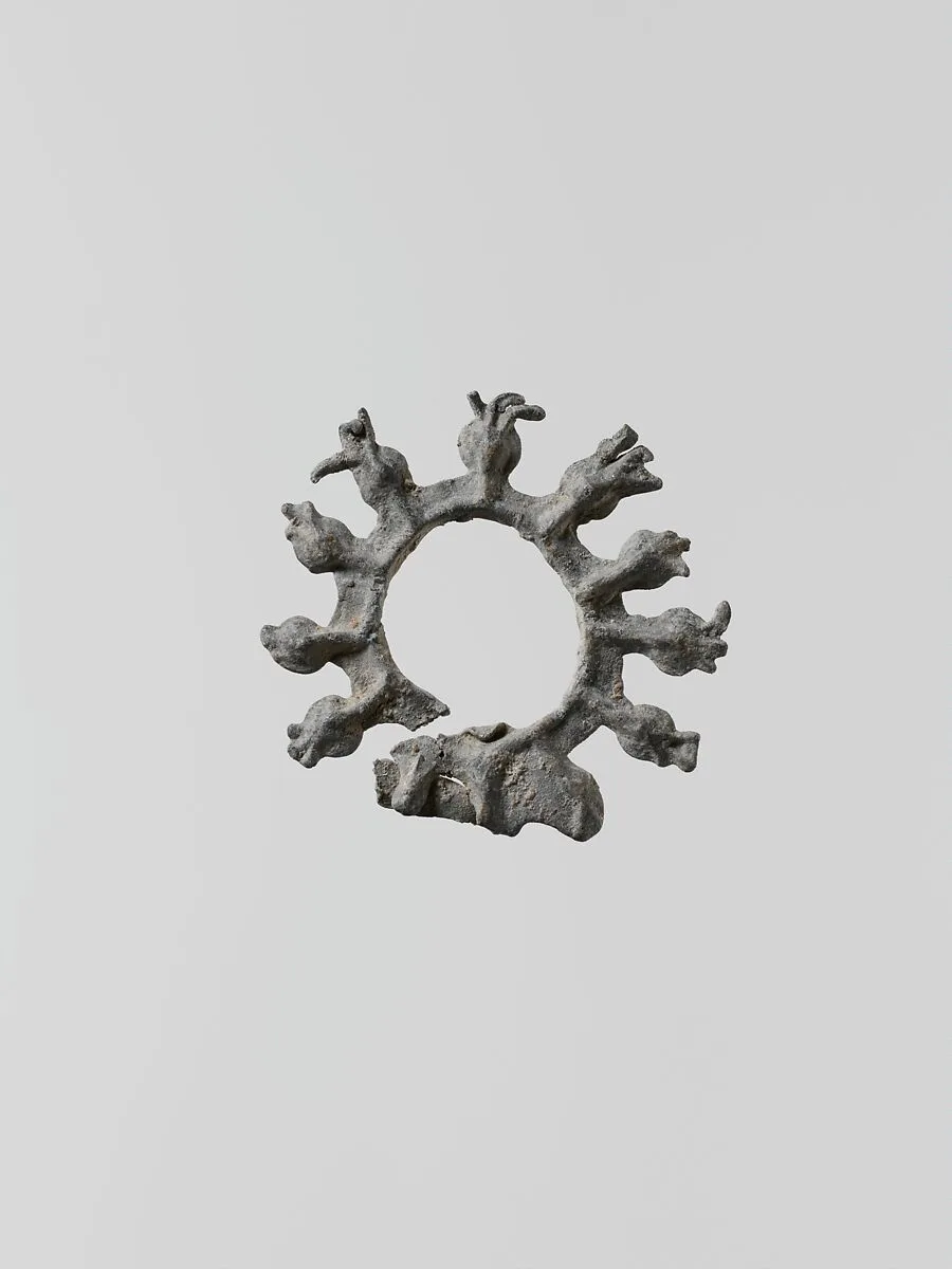 Lead wreath of lotus buds — Unknown