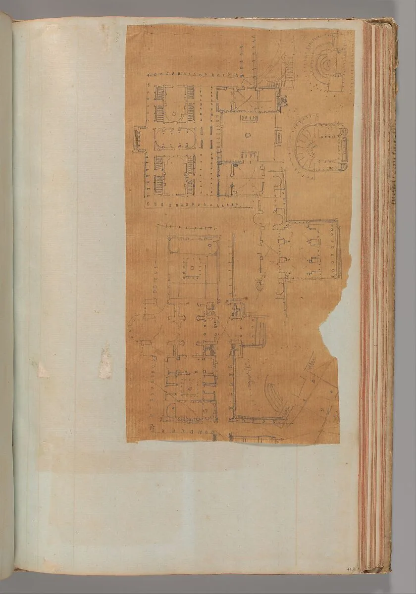 Page from a Scrapbook containing Drawings and Several Prints of Architecture, Interiors, Furniture and Other Objects — Pierre François Léonard Fontaine|Charles Percier