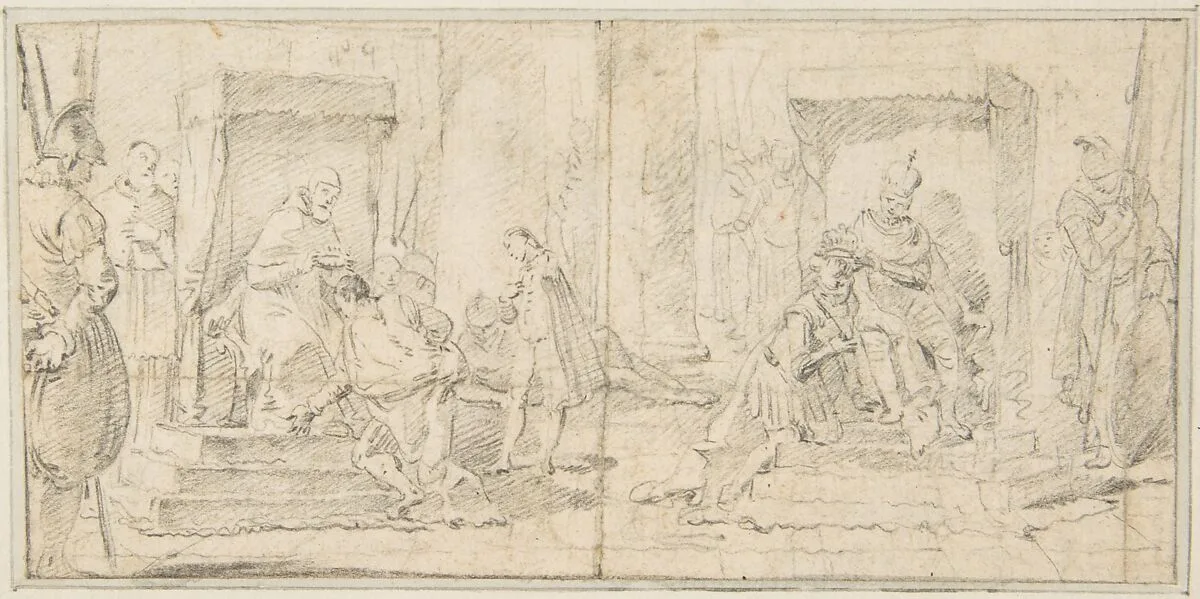 Illustration for a Book: Two Scenes of Coronation — Giovanni Battista Tiepolo