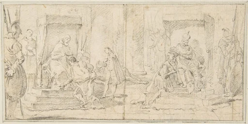 Illustration for a Book: Two Scenes of Coronation