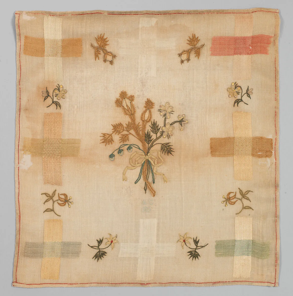 Embroidered darning sampler — Unknown