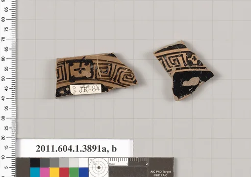 Terracotta fragments of kylikes (drinking cups)