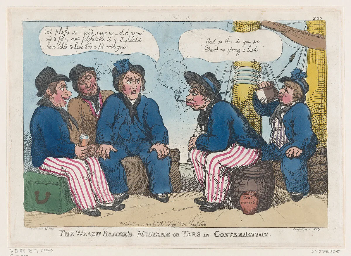 The Welsh Sailor's Mistake, or Tars in Conversation — Thomas Rowlandson|George Murgatroyd Woodward